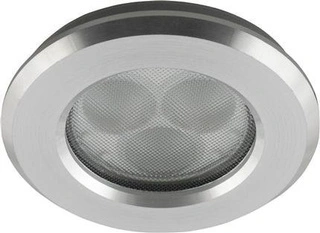 Oczko sufitowe okrągłe aluminium satynowe LED IP65 do łazienki