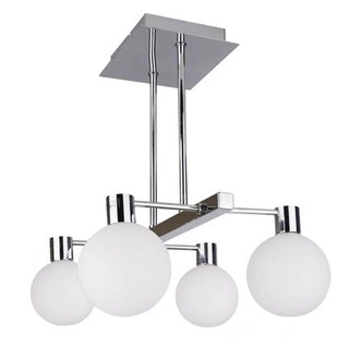 Lampa sufitowa Maldus ze szklanymi kloszami 4-punktowa do kuchni i jadalni