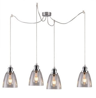 Lampa wisząca Voice szklane klosze 4-płomienna chromowa do kuchni nad stół