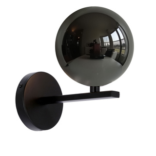 Kinkiet Kama szklany kula czarny złoty grafitowy do salonu G9