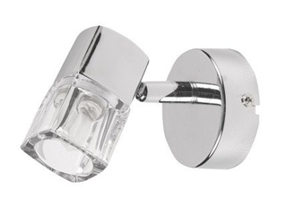 Kinkiet Diament szklany regulowany srebrny do łazienki nad lustro G9