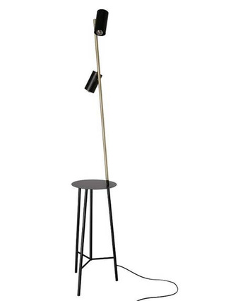 Lampa podłogowa Perret z półką do salonu 1-punktowa metalowa