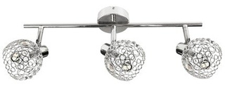Lampa sufitowa Aron listwa ze szklanymi kloszami regulowana 3-punktowa do salonu