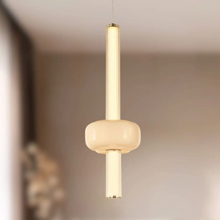 Lampa wisząca Puras D ze szklaną ozdobą pojedyncza LED 15W 3000K do sypialni i salonu