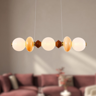 Lampa wisząca Flores ceramiczna z kolorowymi kloszami pozioma 20W LED 3000K nad stół do jadalni