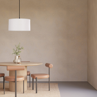 Lampa wisząca z abażurem Shanti szara do salonu i sypialni nowoczesna