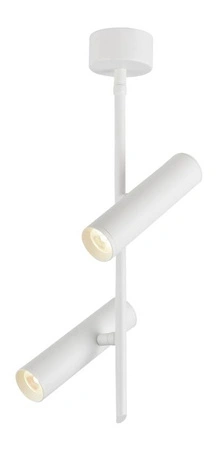 Lampa wisząca tuba podwójna biała regulowana LED zintegrowany