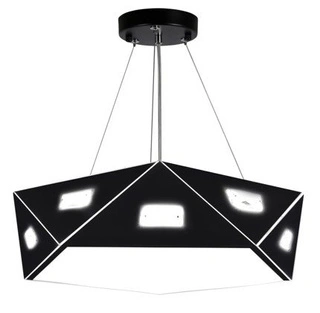 Lampa wisząca Nemezis czarna pięciokątna LED 24W regulowana do salonu
