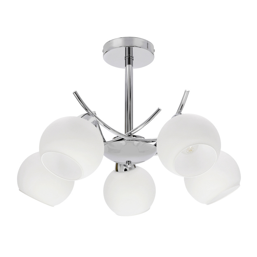Lampa sufitowa AMOS ze szklanymi kloszami 5-punktowa do salonu