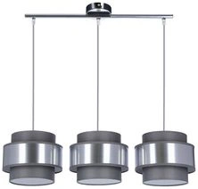 Lampa wisząca z abażurami Hare chrom szary+srebrny potrójna do jadalni