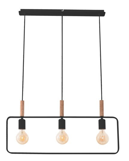 Lampa wisząca czarna regulowana wysokość 3x60W E27 Frame 33-73525