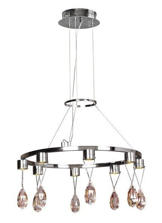 Lampa wisząca Prisma LED do salonu chrom metalowa 8-punktowa kryształowa