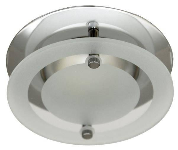 Lampa wpuszczana okrągła szklana chrom matowy R50