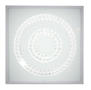 Plafon LED Lux kwadratowy szklany 29 cm 4000K biało-srebrny