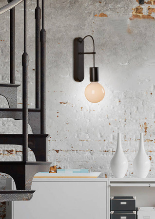 Kinkiet Alto czarny matowy metalowy do salonu i sypialni na żarówkę E27