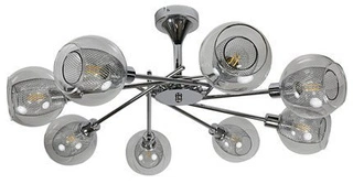 Lampa sufitowa Ozzo ze szklanymi kloszami 8-punktowa do salonu