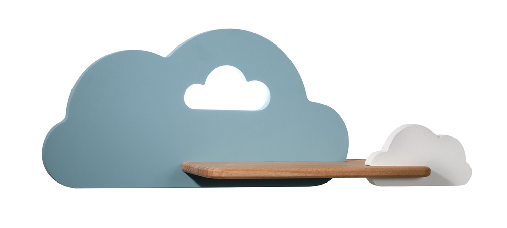Kinkiet Cloud kinkiet dziecięcy chmurka z półką LED zintegrowany do pokoju dziecka