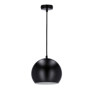 Lampa wisząca Flen czarna kula pojedyncza metalowa E27 do salonu i jadalni