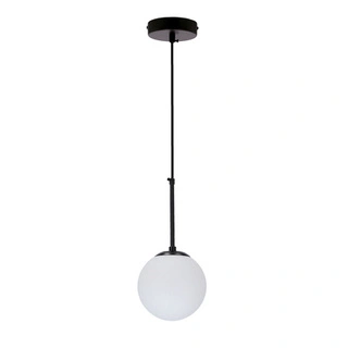 Lampa wisząca Pompei kula do salonu czarna szklana pojedyncza E27 15 cm