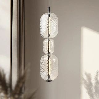 Lampa wisząca Playa szklana transparentna potrójna LED 12W 3000K regulowana