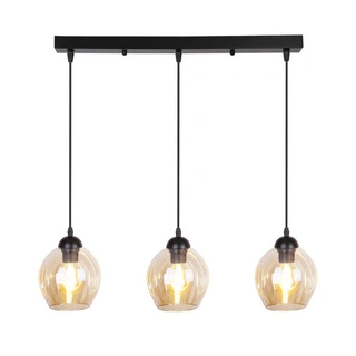 Lampa wisząca Aspa szklana potrójna kula czarno brązowa nad stół E27