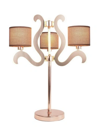 Lampka nocna Ambrosia miedziana z abażurem LED