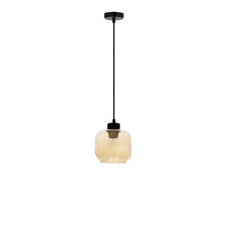 Lampa wisząca Marla z kloszem szklana pojedyncza czarna do salonu E27
