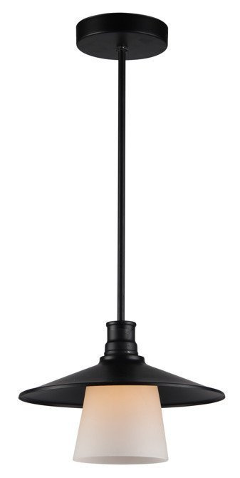 Lampa wisząca sufitowa czarna matowa biały klosz Loft Candellux 31-43108