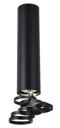 Lampa sufitowa tuba czarna regulowana metalowa GU10 natynkowa