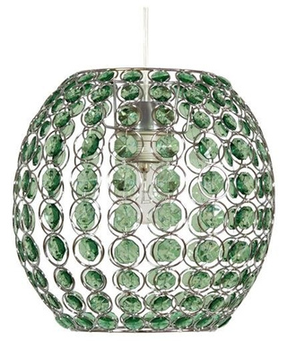 Lampa wisząca Rica kula glamour zielona pojedyncza do salonu E27
