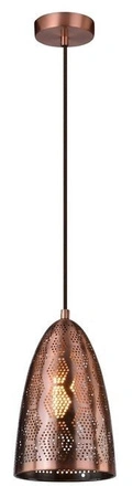 Lampa wisząca Sfinks stożek metalowa ażurowa miedziana do salonu E27