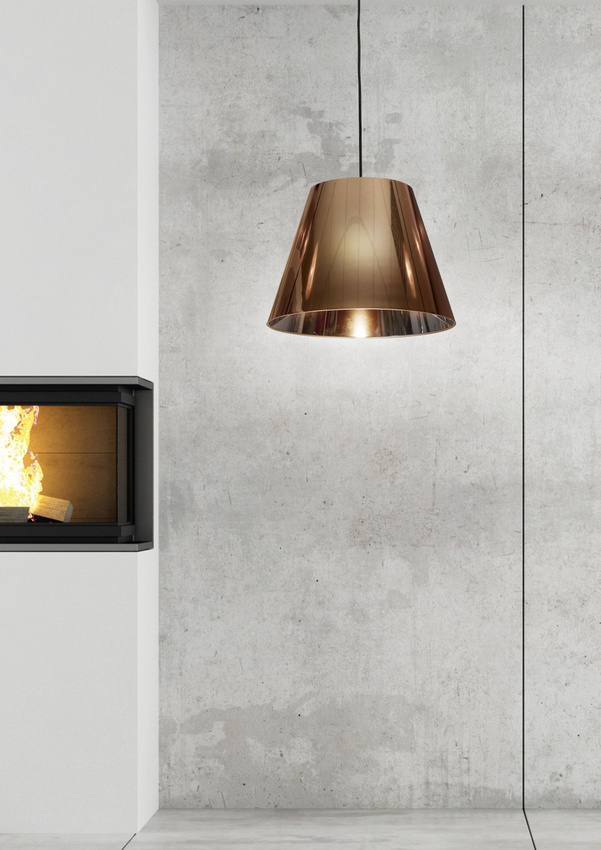 Lampa wisząca z abażurem Platino miedziana nowoczesna pojedyncza E27