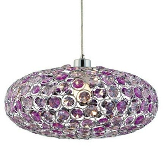 Lampa wisząca Cristy fioletowa metalowa do salonu 1xE27 nowoczesna
