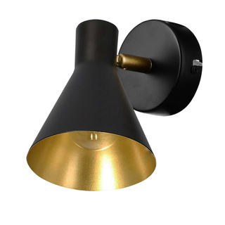 Kinkiet Less czarno‑złoty regulowany metalowy do salonu E14 Candellux