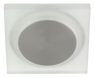 Oprawa stropowa LED kwadratowa szklana satynowa chrom