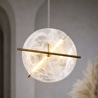 Lampa wisząca Relax szklana w kształcie zegara do salonu LED 15W 3000K