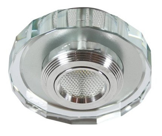 Oczko sufitowe okrągłe szklane chrom 3W Led 230V