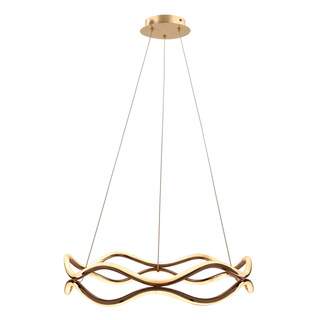 Lampa wisząca Vave LED złota do salonu średnica 50 cm 28W 3000K