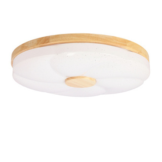 Plafon LED Fiorino okrągły 39 cm 4000K biały drewniany do salonu