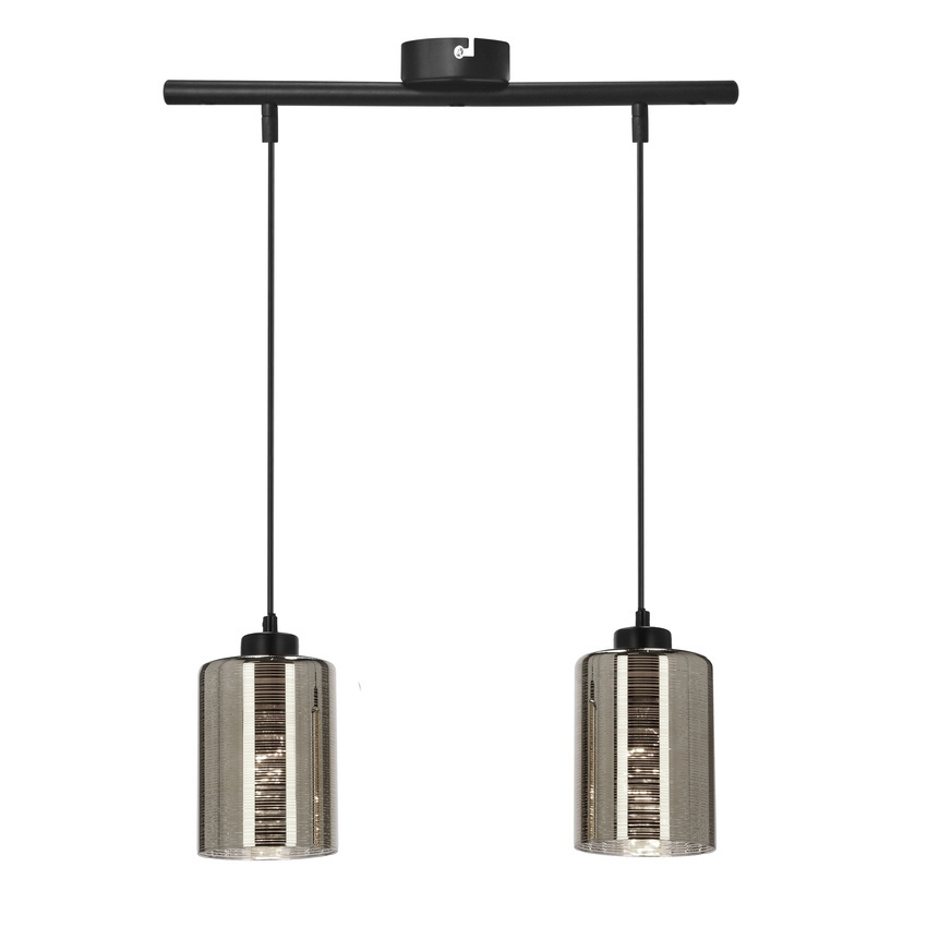Lampa wisząca Cox szklana podwójna nad stół chromowana do jadalni E27