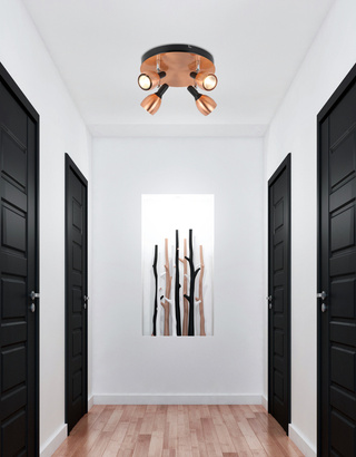 Lampa sufitowa Cross okrągła regulowana 4-punktowa metalowa