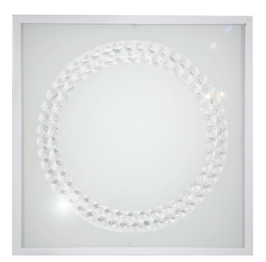 Plafon LED Lux kwadratowy szklany 29cm 6500K biały ring