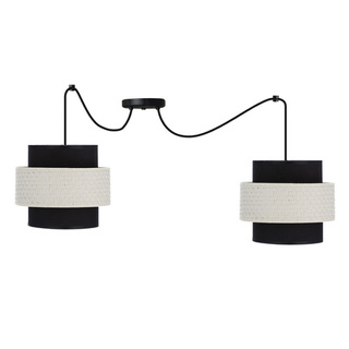 Lampa wisząca z abażurami Benta czarna podwójna do salonu