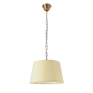 Lampa wisząca Pyros z abażurem kremowym pojedyncza do salonu E27