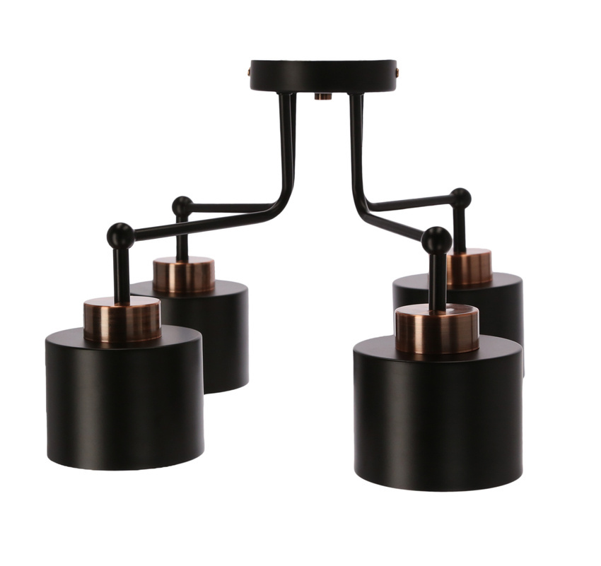 Lampa sufitowa czarna 4xE27 Olena detal