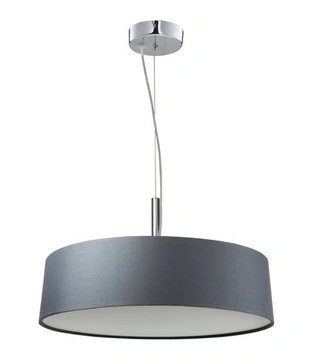 Lampa wisząca srebrzysto szara abażur tkany 3x60W Blum Candellux 31-46673