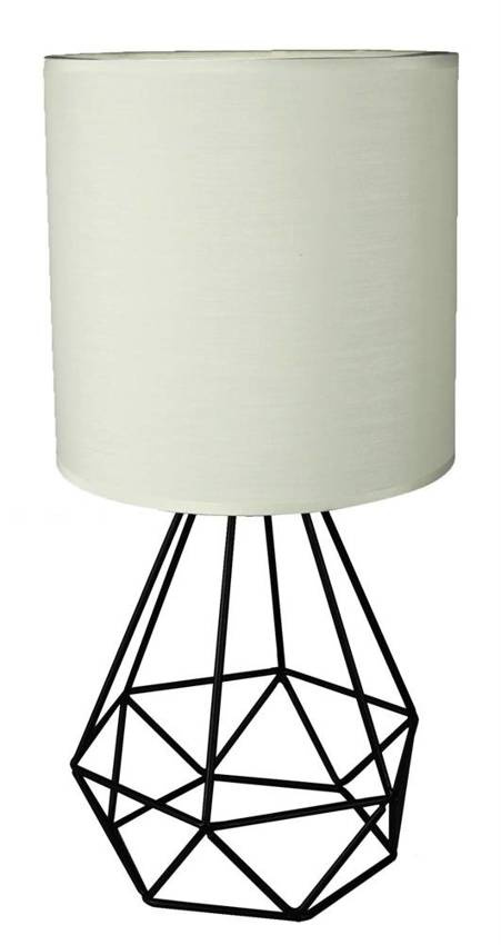 Lampka nocna Graf kremowa z abażurem metalowa industrialna E27