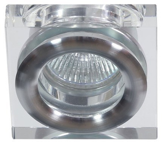 Oprawa stropowa okrągła szklana chromowana wpuszczana