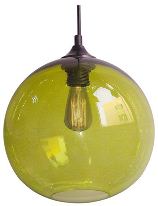Lampa wisząca Edison szklana kula zielona do jadalni 1xE27 z żarówką