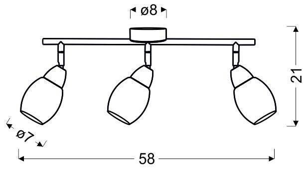 Lampa sufitowa LED SMD 58cm RICO 93-67630 CHROM w aranżacji